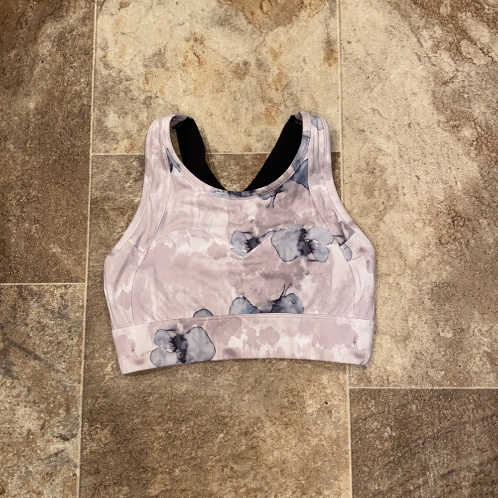 Varley Lavender Marble Print Sports Bra